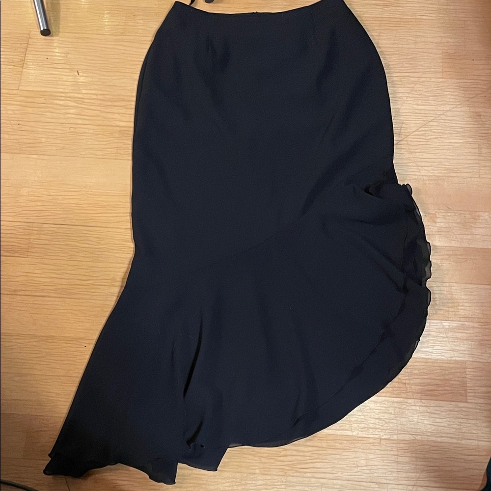 Joseph Ribkoff Asymmetrical Black Ruffle Skirt